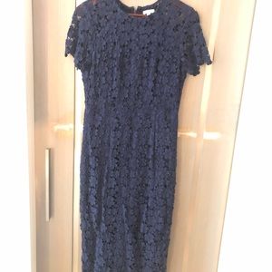 Shoshanna sz 10 navy lace short sleeved dress